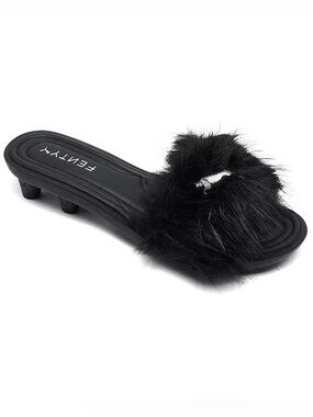 PUMA x Fenty Cat Cleat Fur Slides Black US 9 New with tag